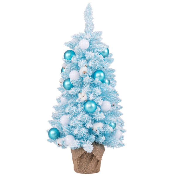 Weihnachtsbaum Coast - PVC - 136 Zweigspitzen - Inkl. 24 Kugeln & 12 Baumwollkugeln - 44x90 cm - Blau Vertaald