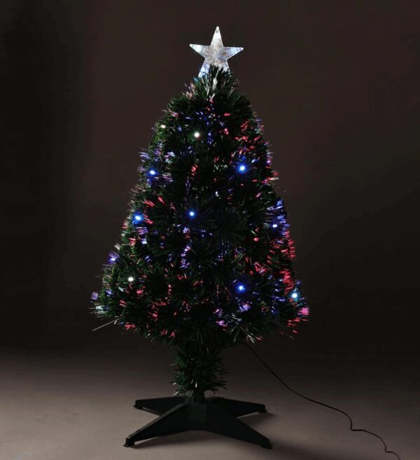 Weihnachtsbaum mit farbigen Lichtern - Grün - 90cm - Fiberglas Weihnachten