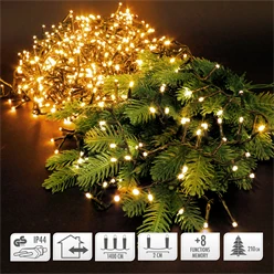 Weihnachtsbaumschmuck LED Cluster Lichterkette 14 m mit 700 LEDs Warmweiß IP44 2608