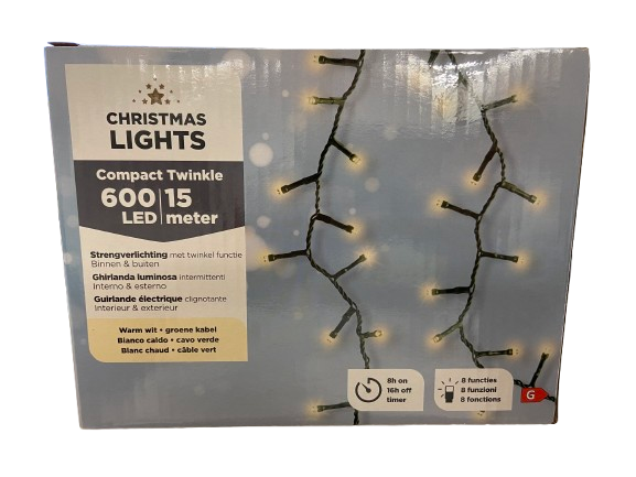 Weihnachtsbeleuchtung - 15 Meter - 600 LEDs - ip44 Weihnachten