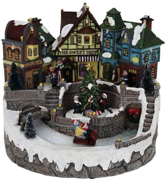 Weihnachtsdorf mit Lichtern und Bewegung Weihnachten