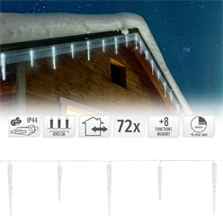 Weihnachtslichterkette LED Eiszapfen Lichterkette Kaltweiß 23 Zapfen 8 Leuchtmodi mit Timer 2608