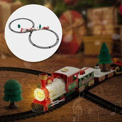 Weihnachtszug auf Gleis Set 22 Teile Batteriebetrieben mit Licht & Sound Eisenbahn unter dem Baum 596