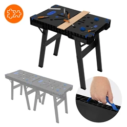 Werkbank klappbar 86 cm aus Kunststoff bis 150kg nutzbar als Sägebock 3919