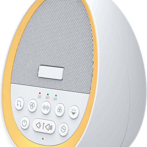 White Noise Machine - White Noise Sleep Trainer for Baby - Einschlafhilfe mit 8 verschiedenfarbigen LED-Lichtern und 29 beruhigenden Klängen Vertaald