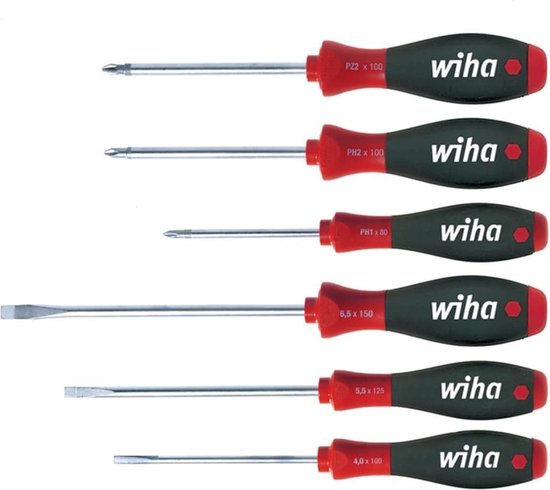 Wiha 302 HK6 01 SoftFinish Schlitz-/ Kreuz-/ Pozidriv-Schraubendreher-Satz - 6-teilig Werkzeuge