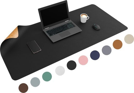 WURK - Doppelseitige Schreibtischunterlage - Kunstleder und Kork - 120x60cm - Schwarz Hobby & Sport