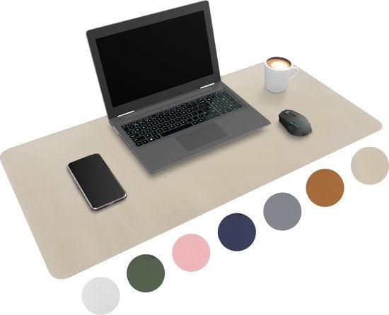 WURK - Professionelle Schreibtischunterlage Kunstleder - Schreibtisch-Organizer - Inklusive Kabelclip - 80x40 -Beige Hobby & Sport