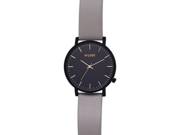 Wyzer Black Shadow - Herrenuhr - Lederband - Grau Kleidung