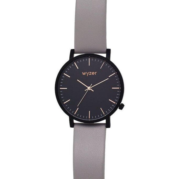 Wyzer Black Shadow - Herrenuhr - Lederband - Grau Kleidung