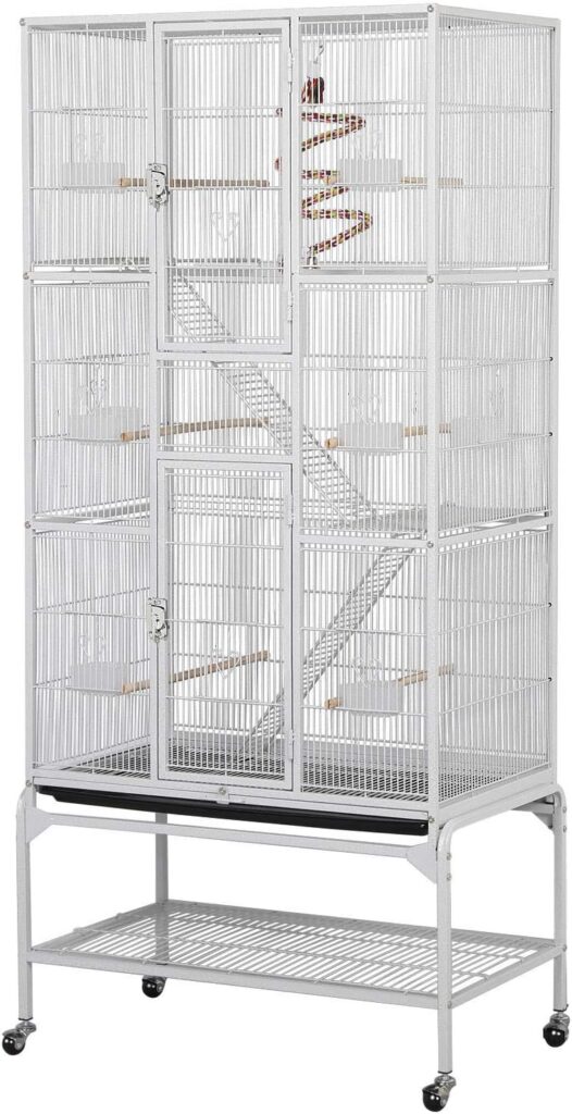 Yaheetech 175 cm Extra großer Vogelkäfig mit abnehmbarem Ständer für mittelgroße Papageien