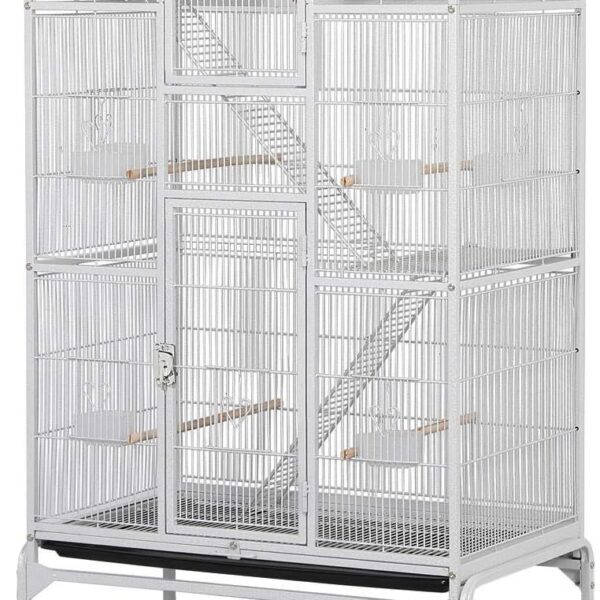 Yaheetech 175 cm Extra großer Vogelkäfig mit abnehmbarem Ständer für mittelgroße Papageien