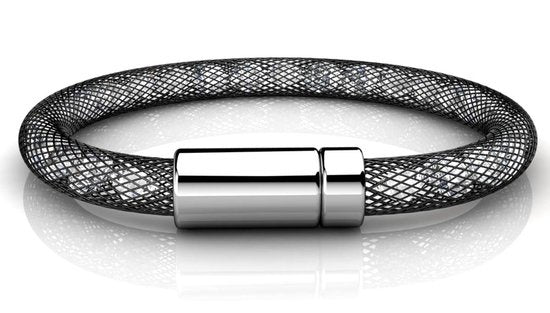 Yolora Damen Mesh Armband - Kalpa Camaka Kristalle - Damenarmband Schwarz - Schmuck - Luxus-Geschenk-Box - Geschenk-Box - Exklusive Geschenk-Box - Schöne Geschenk-Box - Geschenk zum Muttertag Vertaald