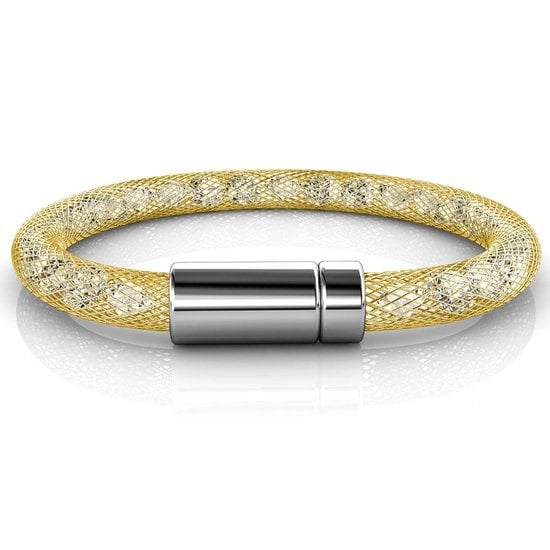 Yolora Damen Mesh-Armband - Kalpa Camaka Kristalle - Farbe Gold - Damenarmband Gold - Schmuck - Luxus-Geschenk-Box - Geschenk-Box - Exklusive Geschenk-Box - Schöne Geschenk-Box - Muttertag Geschenk Vertaald