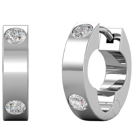 Yolora Damen Ohrringe mit Kalpa Camaka Kristalle - Silber - 18K Weißgold vergoldet - Damen Ohrringe Silber - Schmuck - Luxus-Geschenk-Box - Schöne Geschenk-Verpackung - Geschenk zum Muttertag Vertaald
