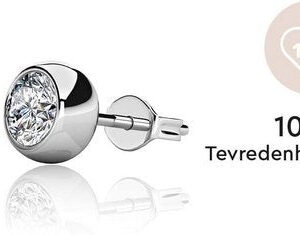 Yolora Damen Ohrringe mit runden Kalpa Camaka Kristallen - Farbe Silber - 18K Weißgold vergoldet Geschenke