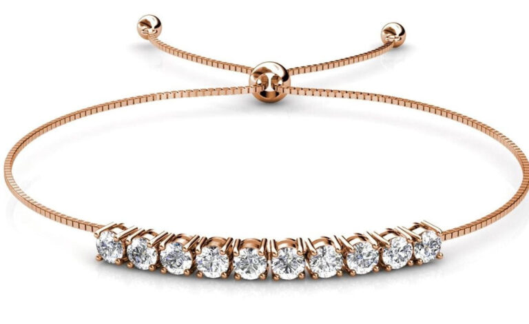 Yolora Damenarmband mit 10 Kalpa Camaka Kristallen - Rosï¿½ farbig - 18K Rosï¿½ Gold vergoldet Kleidung