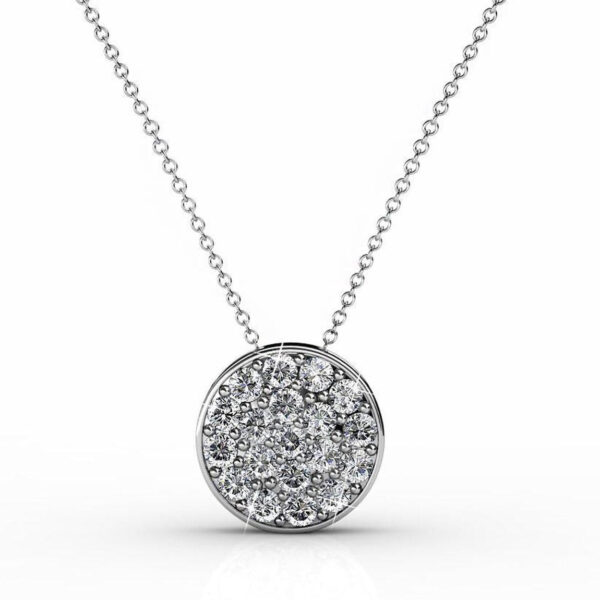 Yolora Damenhalskette mit Anhänger und Kalpa Camaka Kristall - Farbe Silber - 18K Weißgold vergoldet - Geschenkverpackt Geschenke