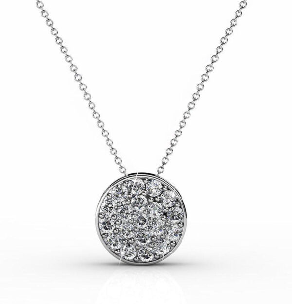Yolora Damenhalskette mit Anhänger und Kalpa Camaka Kristall - Farbe Silber - 18K Weißgold vergoldet - Geschenkverpackt Geschenke