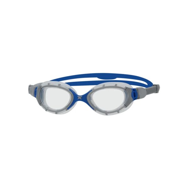 Zoggs Predator Flex Regular Fit Schwimmbrille Grau Blau Klare Gläser Weiß Schwimmen