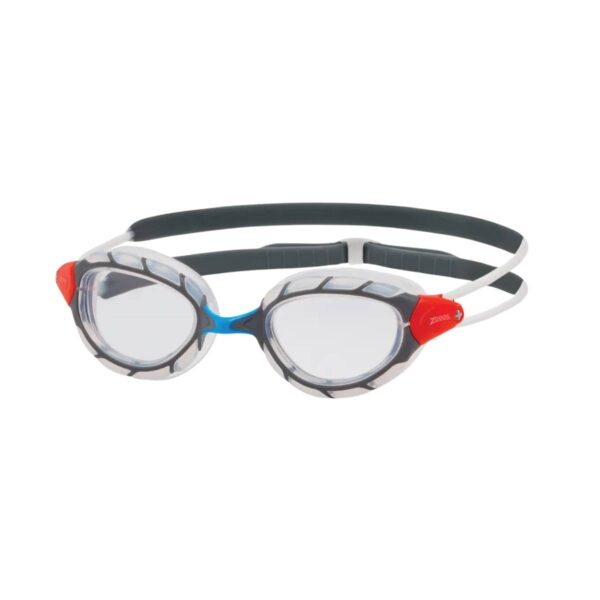 Zoggs Predator Schwimmbrille Weiß Grau Rot