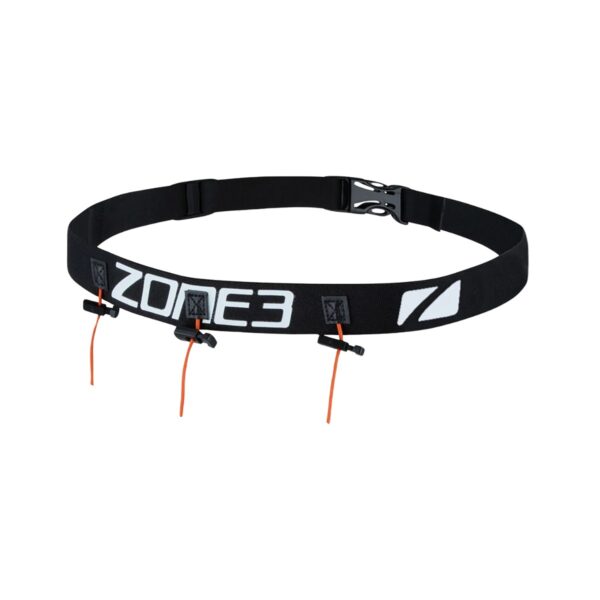 Zone3 Racebelt Gel Loops Startnummerngürtel Schwarz Orange Laufzubehör