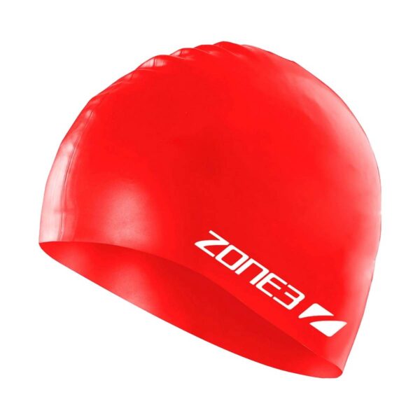 Zone3 Schwimmkappe Silikon Rot Weiß Schwimmen