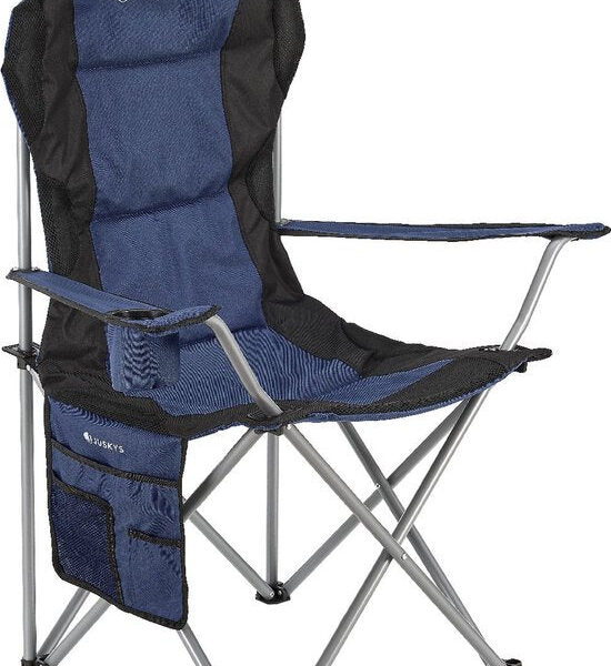 Zusammenklappbarer Campingstuhl / Klappstuhl Lido - Blau - inkl. Aufbewahrungstasche Hobby & Sport