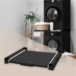 Zwischenbaurahmen für Waschmaschine Verbindungsrahmen mit ausziehbarer Ablage 60x60 cm in Schwarz ML-Design 500085
