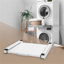 Zwischenbaurahmen für Waschmaschine Verbindungsrahmen mit ausziehbarer Ablage 60x60 cm in Weiß ML-Design 500085